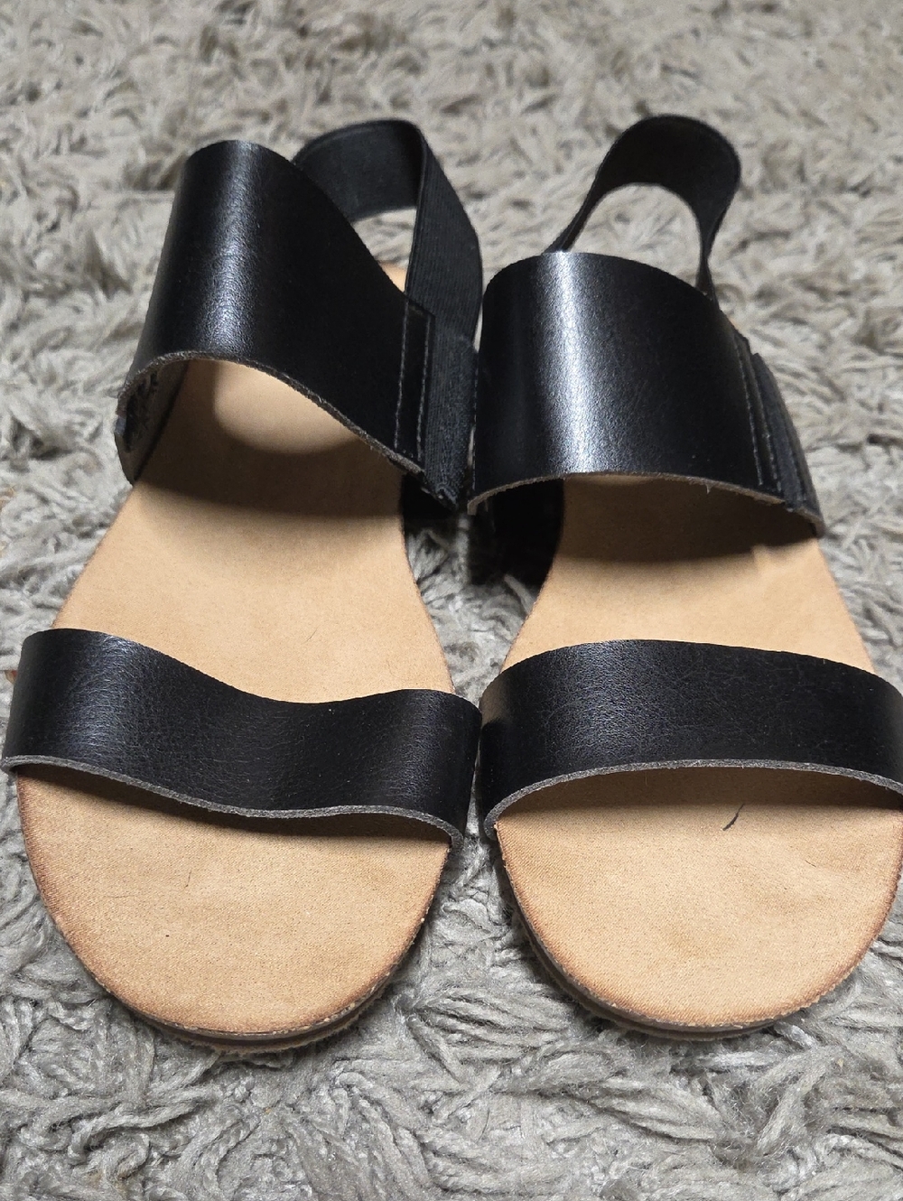 Merona Black Two-Strap Women's Sandals